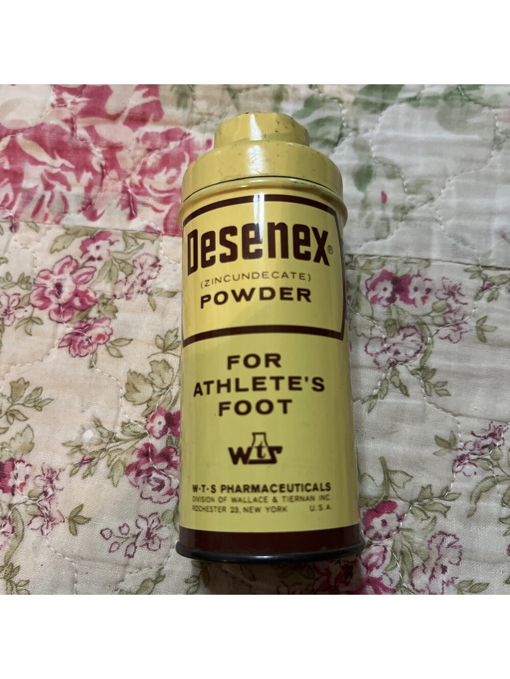 Vintage 1960s Desenex Athlete’s Foot Powder Metal Tin Pharmacy Advertising
